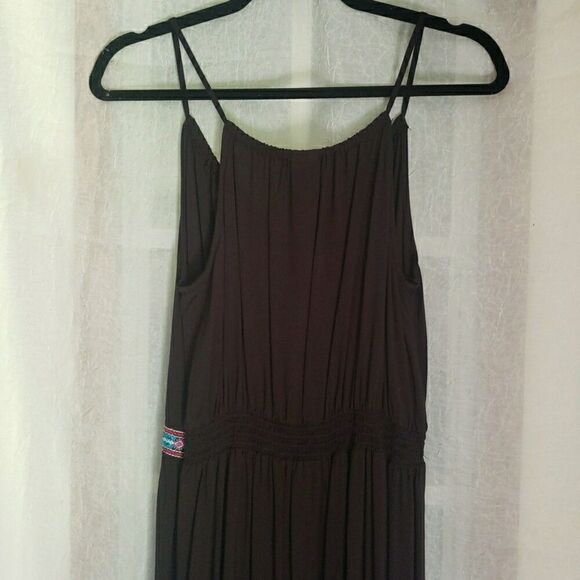 Faded Glory Maxi Tank Dress Black Long Sleeveless Boho Simple Womens Size M 8-10 - Picture 7 of 11